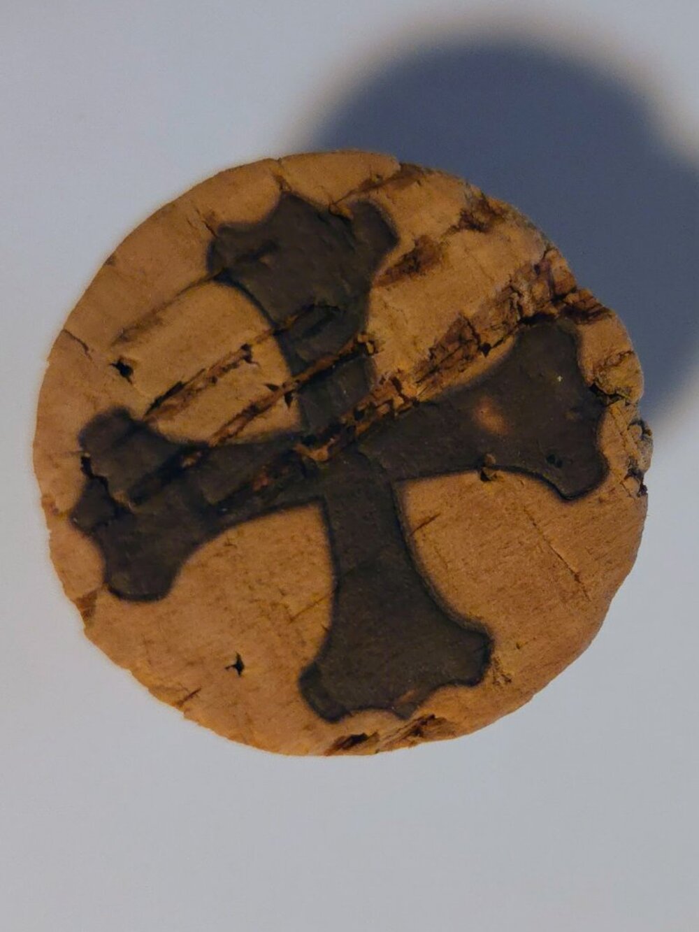 Brand New Hand Crafted Magnet Created from Champagne Cork Featuring a Cross